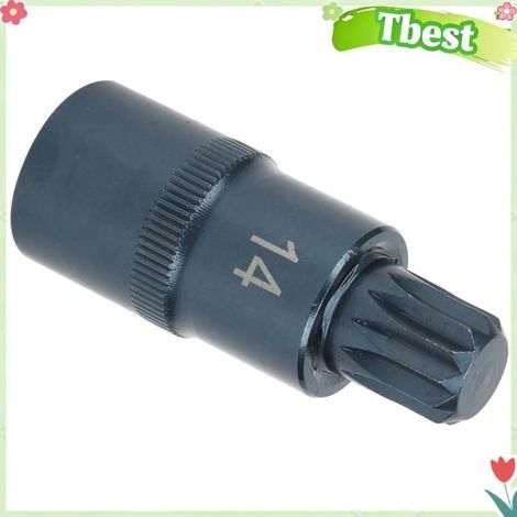 Embout de tournevis / douille - TBEST - 12 pans - Douille carrée 1/2 po - Acier allié S2 58-60 HRC - Traitement bleu (1/4)