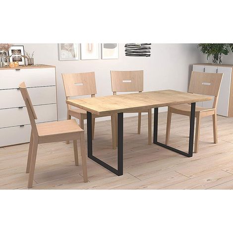 Lot de 2 pieds de table en métal pour cadre de table industriel ®, patins de table, 60 x 72 cm,noir (1/5)