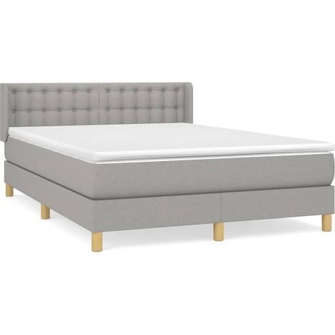 Maison Exclusive - Boxspringbett mit Matratze Hellgrau 140x190 cm