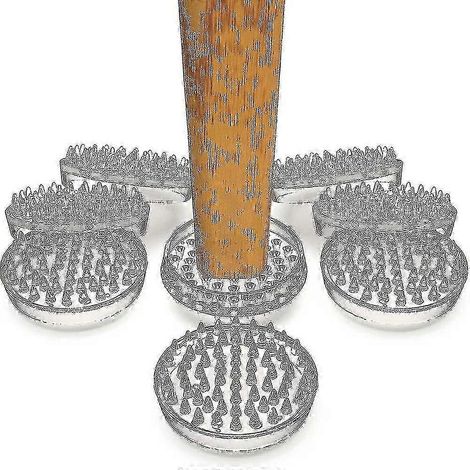 Lot de 16 coupelles à pointes robustes pour roulettes de tapis, protections de meubles en plastique avec base antidérapante (1/3)