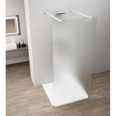 ESCA WHITE MATT Panneau de verre de douche monobloc, à poser, verre mat, 1000 mm (1/3)