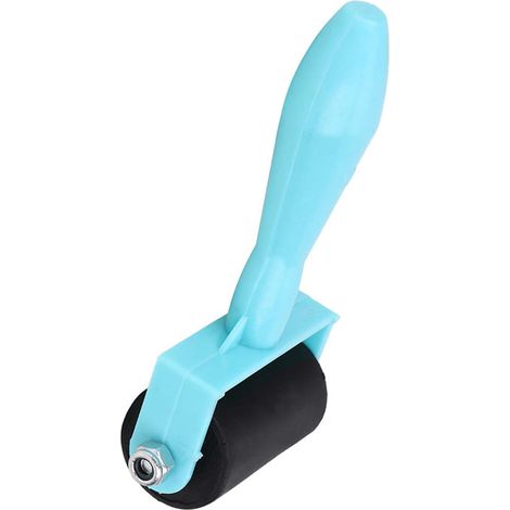 Rouleau à encre en caoutchouc avec manche en plastique de 3,5 cm pour la gravure et la peinture (bleu) (1/5)