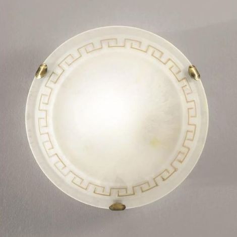 PLAFONIERA DA SOFFITTO IN VETRO AMBRATO DIAMETRO 4O CM 2XE27 TRECENTO FAN