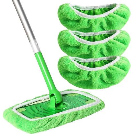 Set of 3 mop heads for changing microfibers, the mop platform and the dry mop, for luxurious cleaning on hardwood surfaces/floors (mop not included)