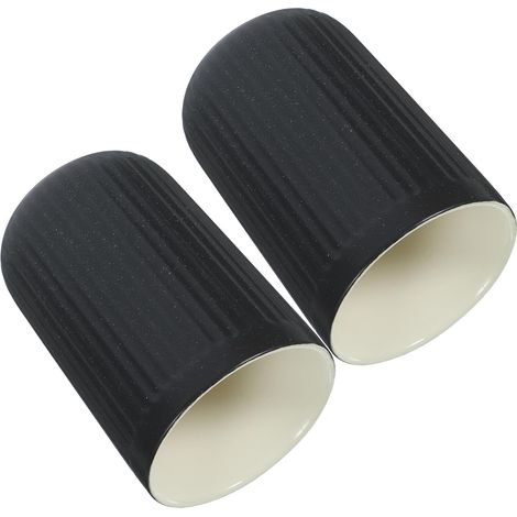 Set mit 2 schwarzen Keramik Zahnbürsten und Mundspülbechern