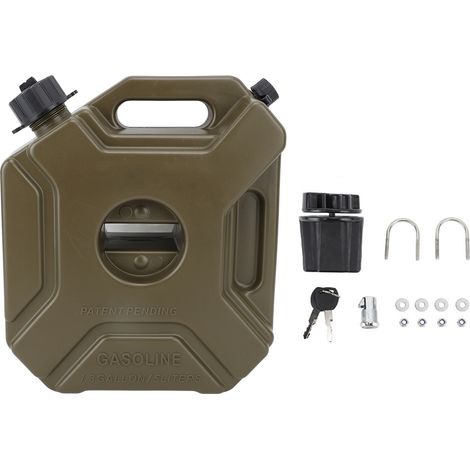 Ortviai Réservoir d’essence portable 5 L vert pour voiture, moto, UTV et ATV – étanche et anti-choc (1/5)