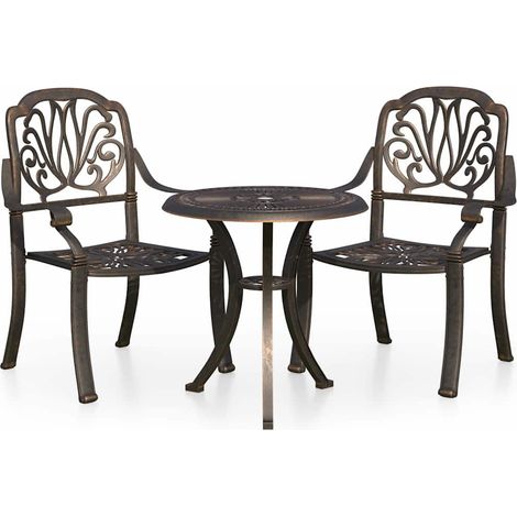 Maison Exclusive - 3-tlg. Bistro-Set Aluminiumguss Bronzen (1/5)