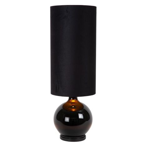 Lampada tavolo vetro paralume nero 100cm E27 Esterad