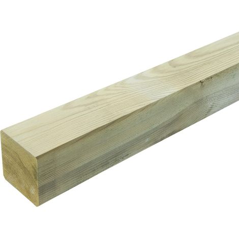Palo quadrato per pannello grigliato "Lasa" di pino naturale per recinzioni giardino e terrazzo -135 cm / 9 x 9 cm (1/2)