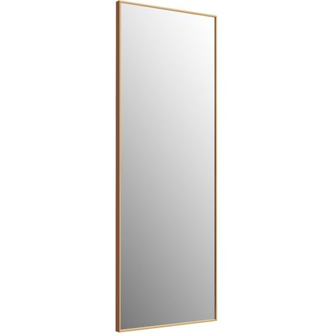 COSTWAY Espejo Cuerpo Entero, 150 x 56 cm, Espejo de Pie/Pared Cuerpo Entero, Espejo con Marco Rectangular de Aluminio y Vidrio a Prueba de Explosiones, Baño Dormitorio Sala (Oro) (1/5)
