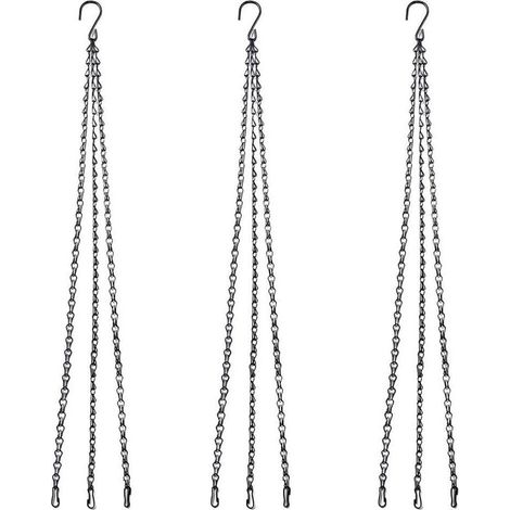 Cintre pour plantes – Chaîne suspendue – Chaîne en métal avec fermoir à pince – 3 ensembles – Intérieur et extérieur (1/5)