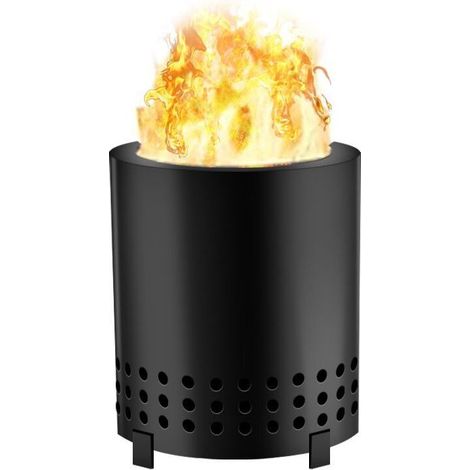 Camping Wood Stove, Portable Wood Burning Stove, Mini Stainless Steel Lightweight Camp Heater for Backpacking, Travel, Picnic, BBQ, Camping, Survival Gear (Black)