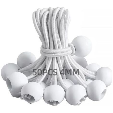 50 Pièces Tendeur Elastique, 150mm Flexible Tendeur Bache Sandow Elastique, Tendeur Elastique Boule pour Bache, Tentes, Camping, Bannières (1/4)