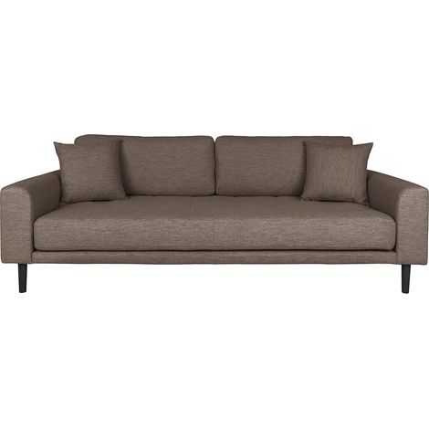 Lido Sofa 3 Pers. mit zwei Kissen braun. (1/4)