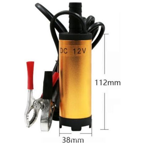 or Pompe submersible électrique DC 12V pompes submersibles en acier inoxydable pour l'eau huile kérosène 12 L/min outil de ravitaillement (1/4)