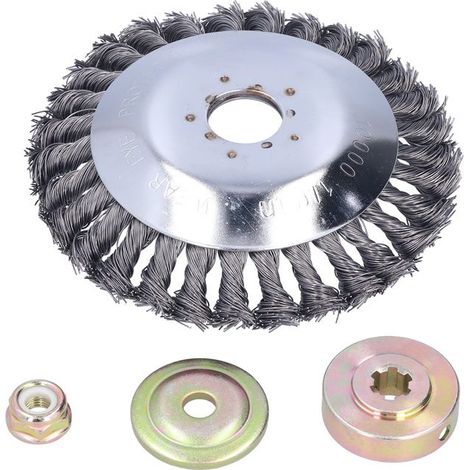 BelleRise - Tête débroussailleuse 6 pouces – Fil d’acier torsadé avec protection – Pour désherbage et nettoyage métal – 15 cm (1/5)