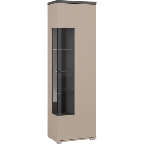 Estantería Virvele 103 , Con puertas, Cerrable, Aglomerado laminado, Vidrio, Número de puertas: 0, Número de cajones: 0, 180x55x36cm (1/5)