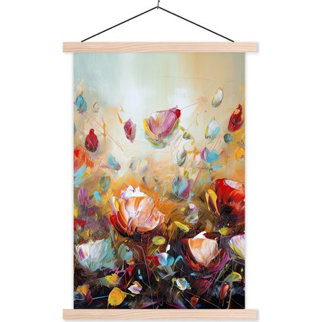 POSTER CON CORNICE MAGNETICA Fiori - Arte - Natura - Pittura a olio 40x60 cm (1/3)