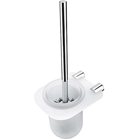 Nimco Bormo - Escobilla de WC con soporte, cristal esmerilado/cromo BR X3-94WN-26