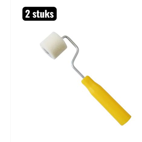 Lot de 2 rouleaux à peinture - Mini rouleaux de 3 cm - Véritables rouleaux extra fins pour une finition précise - Parfaits pour les travaux de détail et le modélisme - Jaunes (1/4)
