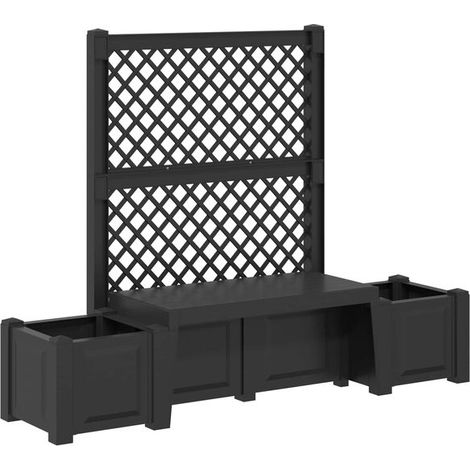 Banc de jardin Copenhagen, gris anthracite, 173 x 49 x 135,5 cm, matériau PP. (1/5)