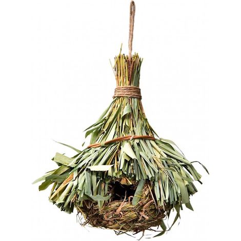 Vogelhaus zum Aufhängen im Freien, Kolibrihaus, handgewebtes Vogelnest, Hüttenstil 2 S (1/5)