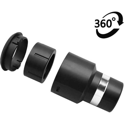Atepac – Embout boyau pivotant 360° pour aspirateur – Compatible avec prises d’aspiration – Flexibilité d’utilisation – Noir