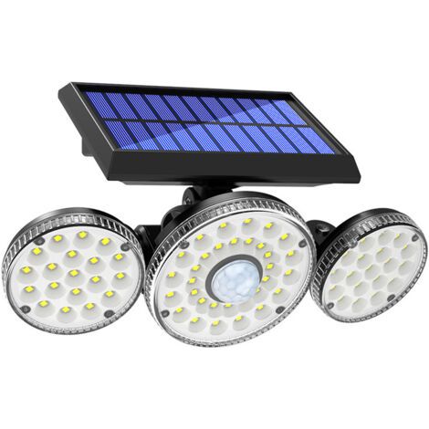 Lampe Solaire Extérieure, 70 LED IP65 Étanche avec Détecteur de Mouvement, Applique Murale Solaire Rotative à 360° (1/5)
