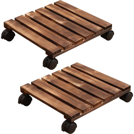 APEX Chariot à jardinières, 30306,5 cm, fabriqué en matériaux naturels, capacité de charge maximale 40KG. (1/5)