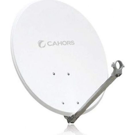CAHORS Parabole Satellite Acier blanche 65cm avec support LNB idéal Astra Hotbird Eutelsat