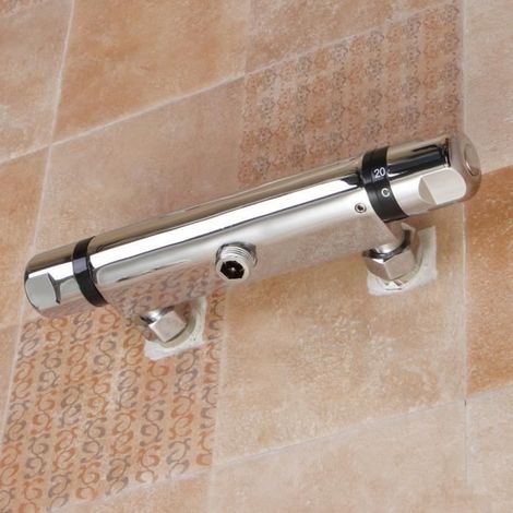 Robinet Douche Thermostatique Mitigeur - - Soupape Valve Contrôle - Laiton Chromé