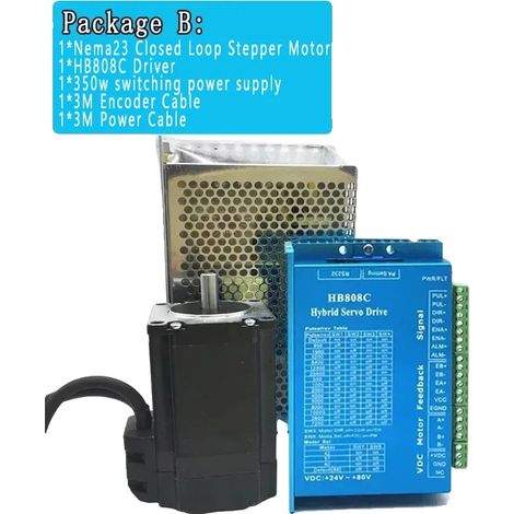 Motore passo-passo a circuito chiuso, NEMA 23, staffa encoder, confezione B, motore da 1,2 Nm (1/2)