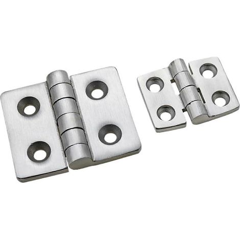 Charnière petite en acier inoxydable 304 brossé pour porte industrielle ou boîte électrique, résistante à la corrosion et durable (1/5)