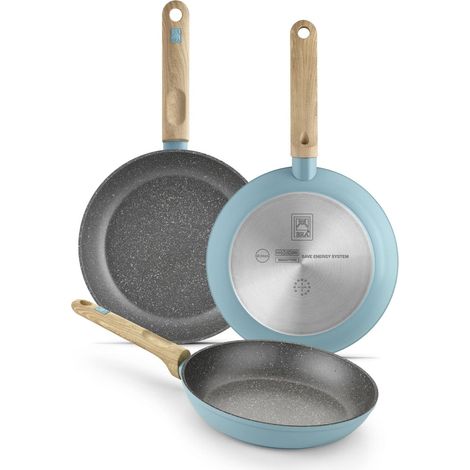 BRA Nordik - Set di padelle da 20-24-28 cm, in alluminio forgiato con antiaderente, adatte a tutti i tipi di piani cottura, inclusa induzione (1/5)