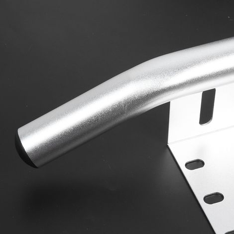 (Surdimensionné, expédié par ligne dédiée) Cadre de plaque d'immatriculation universel anti-collision en alliage d'aluminium pour pare-chocs avant automobile, argent (surdimensionné) (1/5)