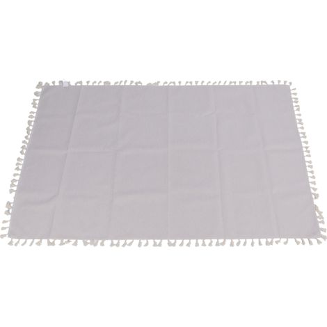 Nappe rectangulaire en lin et coton, imperméable, déperlant, lavable, infroissable, avec franges, pour table de salle à manger (1/5)