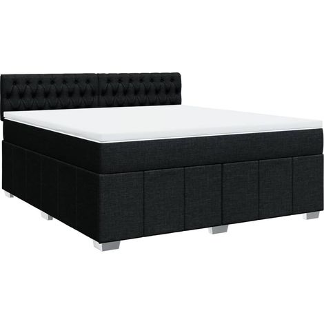 Maison Exclusive - Cama box spring con colchón tela negro 180x200 (1/5)