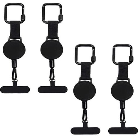Lot de 4 supports de téléphone rétractables antivol, dragonne, cordon de sécurité pour smartphone, clip ceinture