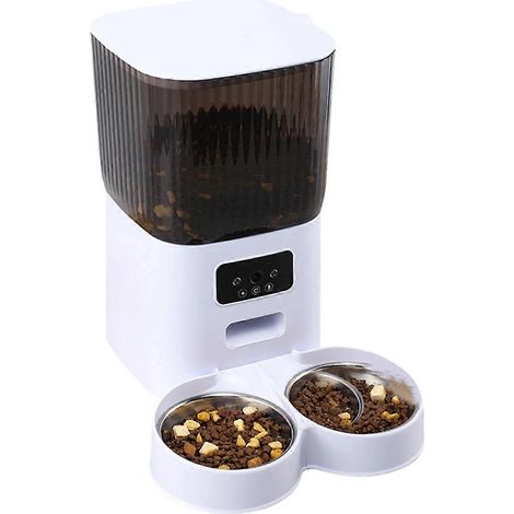 Distributeur automatique de croquettes 5L avec caméra, compatible chats et chiens, avec minuterie et connexion Wi-Fi. Gamelle en acier inoxydable (prise US). (1/5)