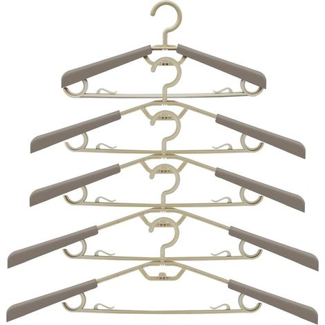 10 grucce in plastica con ganci, lunghezza regolabile per diverse taglie di vestiti 39-59 cm, perfette (1/4)