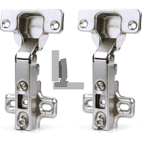 110 Degré Recouvrante Charnieres sans Amortissement pour Meuble Armoires de Porte de Placard Cuisine Complètement en Applique Allemagne Marque Lot de 2 (1/5)