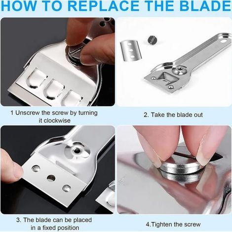 Grattoir - Plaque Cuisson Céramique - Pour Four - 20 Lames Rechange Acier Inoxydable (1/5)