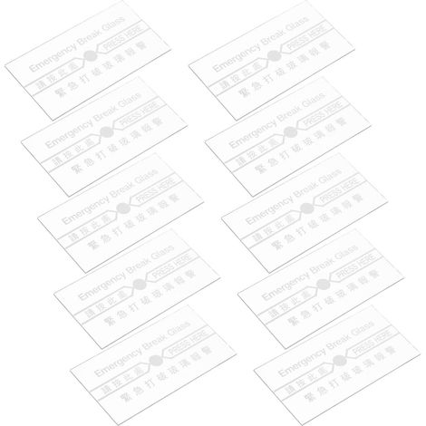 Pièces de Verre pour Interrupteur Manuel d'Alarme Incendie, Lot de 10, Haute Résistance à la Chaleur, Destinées à la Maintenance et Protection Incendie (1/5)