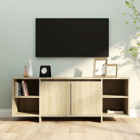 vidaXL Mueble para TV madera contrachapada roble Sonoma 130x35x50 cm (1/5)