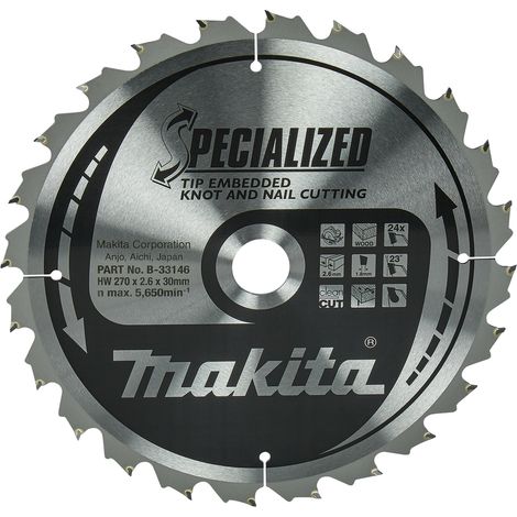 Makita - Lama circolare per legno 270x30 mm, 24 denti B-33146 (1/2)