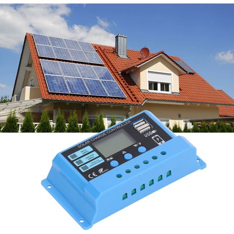 Contrôleur solaire photovoltaïque 12V/24V avec écran LCD et modulation de largeur d'impulsion (PWM) 30A (1/5)