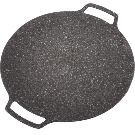 Koreanische quadratische Grillpfanne, koreanische Grillplatte, antihaftbeschichtete runde Bratpfanne für den Heim- und Outdoor-Herd (Universalgröße 36 cm) (1/5)