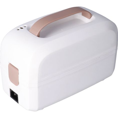220V (EU) Elektrische, beheizbare Lunchbox aus Edelstahl – Tragbarer, doppelwandiger Reiskocher fürs Büro, schnelles Kochen, bequemes Aufwärmen (1/5)