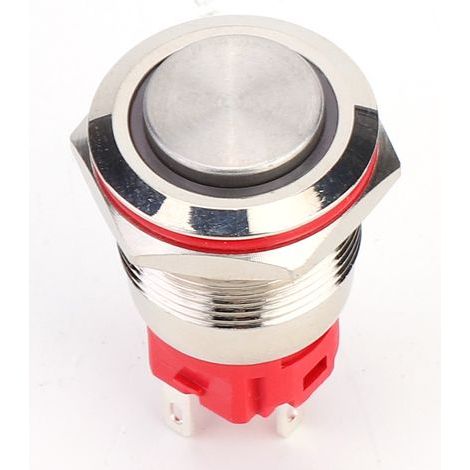 Metal Push Button Switch DC930V 19mm 1NO 1NC Self Locking Switch with Light Yellow(Ring High Head Self locking ) (1/5)