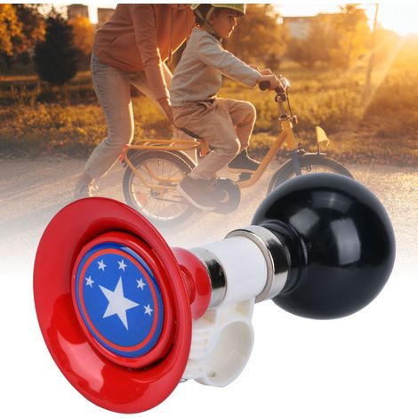 Klaxon vélo enfant métal caoutchouc, sonnette bruyante sécurité filles garçons, accessoire cyclisme (Rouge) (1/4)